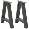  2 db antracitszürke A-alakú acél dohányzóasztal láb 50x(42-43) cm
