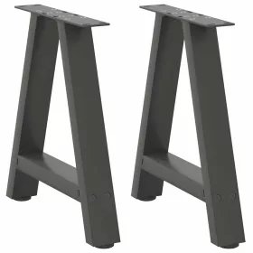    2 db antracitszürke A-alakú acél dohányzóasztal láb 50x(42-43) cm
