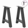  2 db antracitszürke A-alakú acél dohányzóasztal láb 50x(42-43) cm