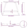  2 db A-alakú dohányzóasztal láb fekete 60 x (42-43) cm acél dohányzóasztal láb