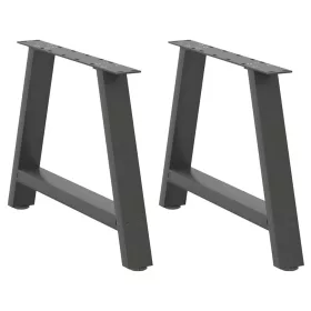    2 db antracitszürke A-alakú acél dohányzóasztal láb 60 x (42-43) cm