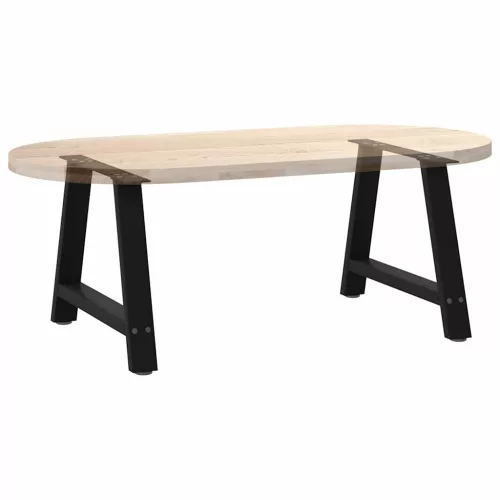  2 db A-alakú fekete dohányzóasztal láb 70 x (42-43) cm acél