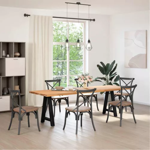  2 db fekete A-alakú acél étkezőasztal láb 50 x (72-73) cm