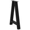  2 db fekete A-alakú acél étkezőasztal láb 50 x (72-73) cm