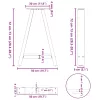  2 db fekete A-alakú acél étkezőasztal láb 50 x (72-73) cm