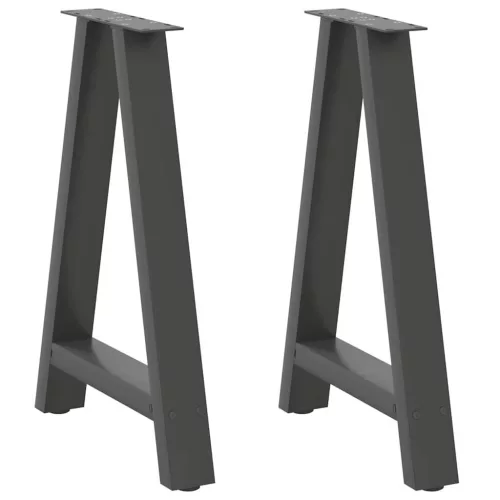  2 db antracitszürke A-alakú acél étkezőasztal láb 50x(72-73) cm