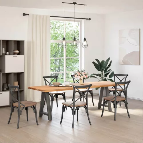  2 db antracitszürke A-alakú acél étkezőasztal láb 50x(72-73) cm