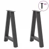  2 db antracitszürke A-alakú acél étkezőasztal láb 50x(72-73) cm