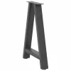  2 db antracitszürke A-alakú acél étkezőasztal láb 50x(72-73) cm