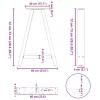  2 db A-alakú étkezőasztal láb fekete 60 x (72-73) cm acél étkezőasztal láb