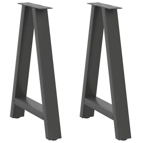  2 db antracitszürke A-alakú étkezőasztal láb 60x(72-73) cm acél étkezőasztal láb
