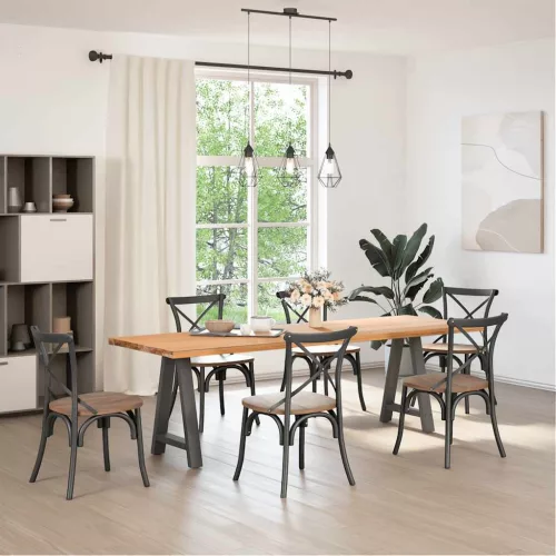  2 db antracitszürke A-alakú étkezőasztal láb 60x(72-73) cm acél étkezőasztal láb