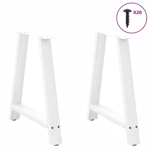  2 db fehér A-alakú étkezőasztal láb 70 x (72-73) cm acél étkezőasztal láb