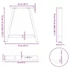  2 db fehér A-alakú étkezőasztal láb 70 x (72-73) cm acél étkezőasztal láb