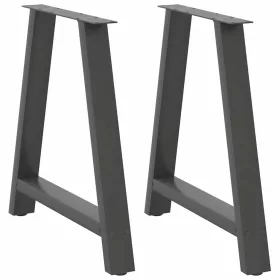    2 db antracitszürke A-alakú étkezőasztal láb 70x(72-73) cm acél étkezőasztal láb