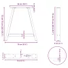  2 db A-alakú étkezőasztal láb 70x(72-73) cm acél