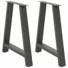  2 db antracitszürke A-alakú acél étkezőasztal láb 80x(72-73) cm
