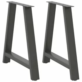    2 db antracitszürke A-alakú acél étkezőasztal láb 80x(72-73) cm