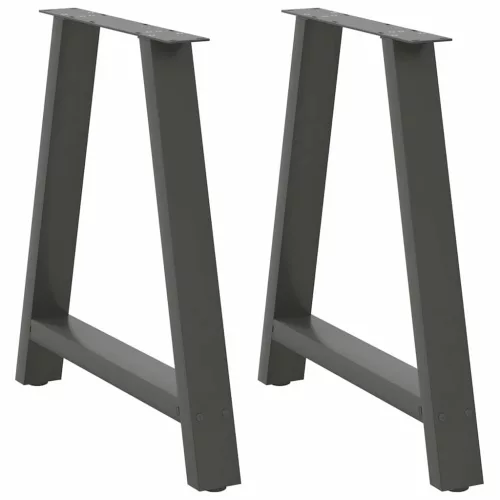  2 db antracitszürke A-alakú acél étkezőasztal láb 80x(72-73) cm