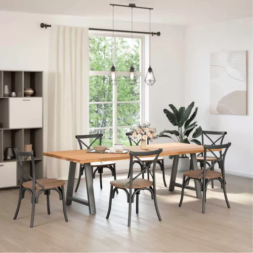  2 db antracitszürke A-alakú acél étkezőasztal láb 80x(72-73) cm