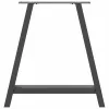  2 db antracitszürke A-alakú acél étkezőasztal láb 80x(72-73) cm