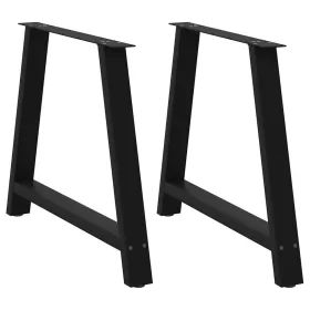    2 db A-alakú étkezőasztal láb fekete 90 x (72-73) cm acél étkezőasztal láb