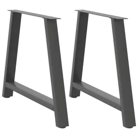    2 db antracitszürke A-alakú étkezőasztal láb 90 x (72-73) cm acél étkezőasztal láb