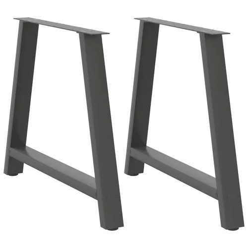  2 db antracitszürke A-alakú étkezőasztal láb 90 x (72-73) cm acél étkezőasztal láb