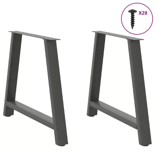  2 db antracitszürke A-alakú étkezőasztal láb 90 x (72-73) cm acél étkezőasztal láb