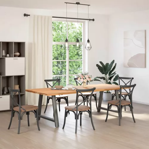  2 db antracitszürke A-alakú étkezőasztal láb 100 x (72-73) cm acél étkezőasztal láb