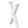  2 db fehér, X alakú acél dohányzóasztal láb 30 x (30-31) cm