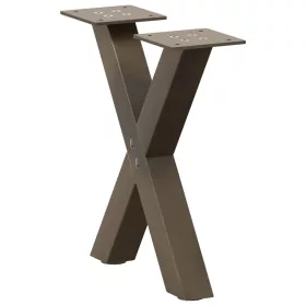    2 db X alakú natúr acél dohányzóasztal láb 30x(30-31) cm
