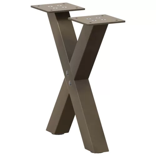  2 db X alakú natúr acél dohányzóasztal láb 30x(30-31) cm