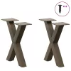  2 db X alakú natúr acél dohányzóasztal láb 30x(30-31) cm