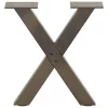  2 db X alakú natúr acél dohányzóasztal láb 30x(30-31) cm