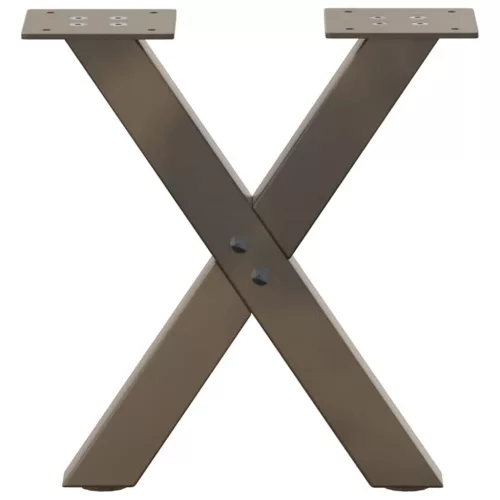  2 db X alakú natúr acél dohányzóasztal láb 30x(30-31) cm