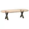  2 db X alakú natúr acél dohányzóasztal láb 30x(30-31) cm