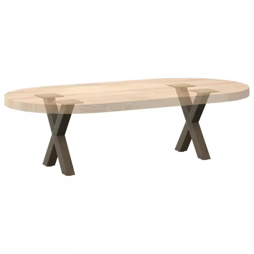  2 db X alakú natúr acél dohányzóasztal láb 30x(30-31) cm