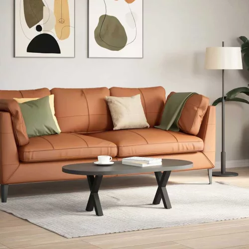  2 db fekete, X alakú acél dohányzóasztal láb 37 x (30-31) cm