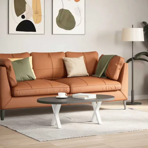  2 db fehér, X alakú acél dohányzóasztal láb 37 x (30-31) cm