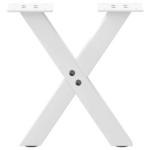  2 db fehér, X alakú acél dohányzóasztal láb 37 x (30-31) cm