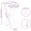  2 db fehér, X alakú acél dohányzóasztal láb 37 x (30-31) cm