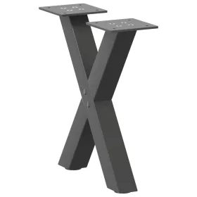    2 db antracitszürke X-alakú acél dohányzóasztal láb 37x(30-31) cm