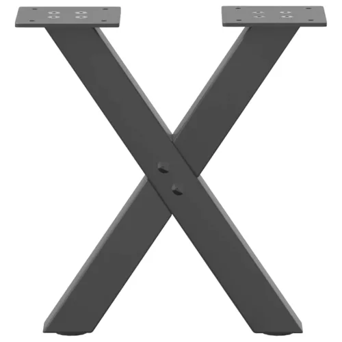  2 db antracitszürke X-alakú acél dohányzóasztal láb 37x(30-31) cm