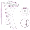  2 db antracitszürke X-alakú acél dohányzóasztal láb 37x(30-31) cm