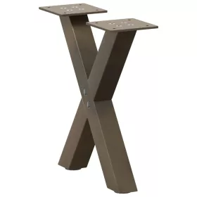    2 db X alakú natúr acél dohányzóasztal láb 37x(30-31) cm