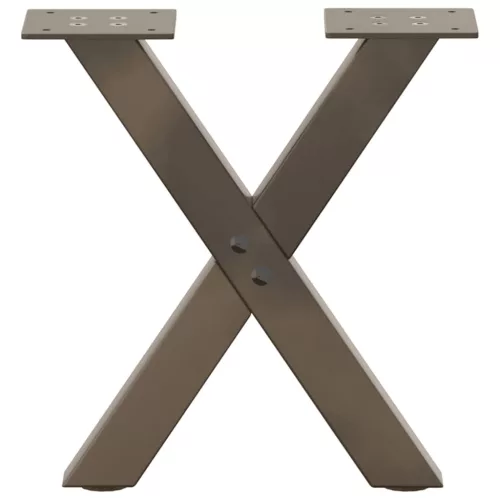  2 db X alakú natúr acél dohányzóasztal láb 37x(30-31) cm