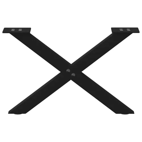  2 db fekete, X alakú acél dohányzóasztal láb 50 x (30-31) cm