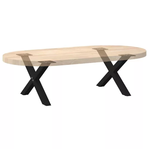  2 db fekete, X alakú acél dohányzóasztal láb 50 x (30-31) cm