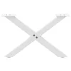  2 db fehér, X alakú acél dohányzóasztal láb 50 x (30-31) cm